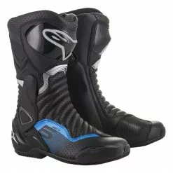 Track & Race Boots Alpinestars SMX 6 V2 Vented Boots -Throtlynx Sales Store alpinestars smx6v2 vented boots black gunmetal metallic blue