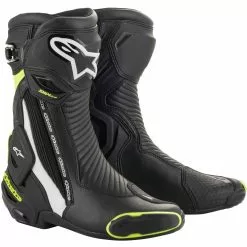 Track & Race Boots Alpinestars SMX Plus V2 Boots -Throtlynx Sales Store alpinestars smx plusv2 boots black white fluo yellow