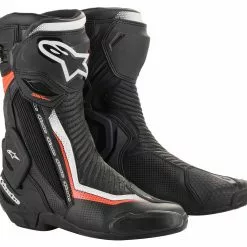 Track & Race Boots Alpinestars SMX Plus V2 Vented Boots -Throtlynx Sales Store alpinestars smx plusv2 vented boots black white fluo red