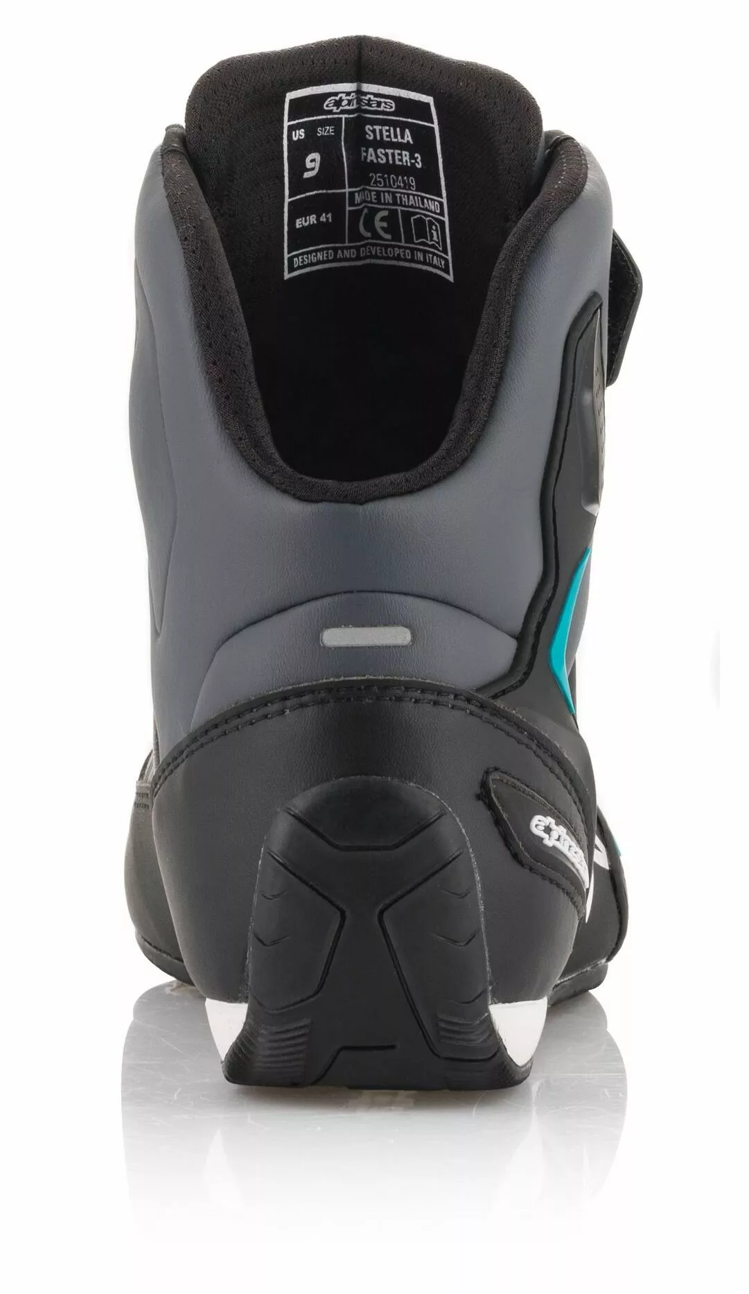 Women Who Ride Alpinestars Stella Faster 3 Shoes Black/Grey/Ocean / 10 [Demo - Good] - Image 4