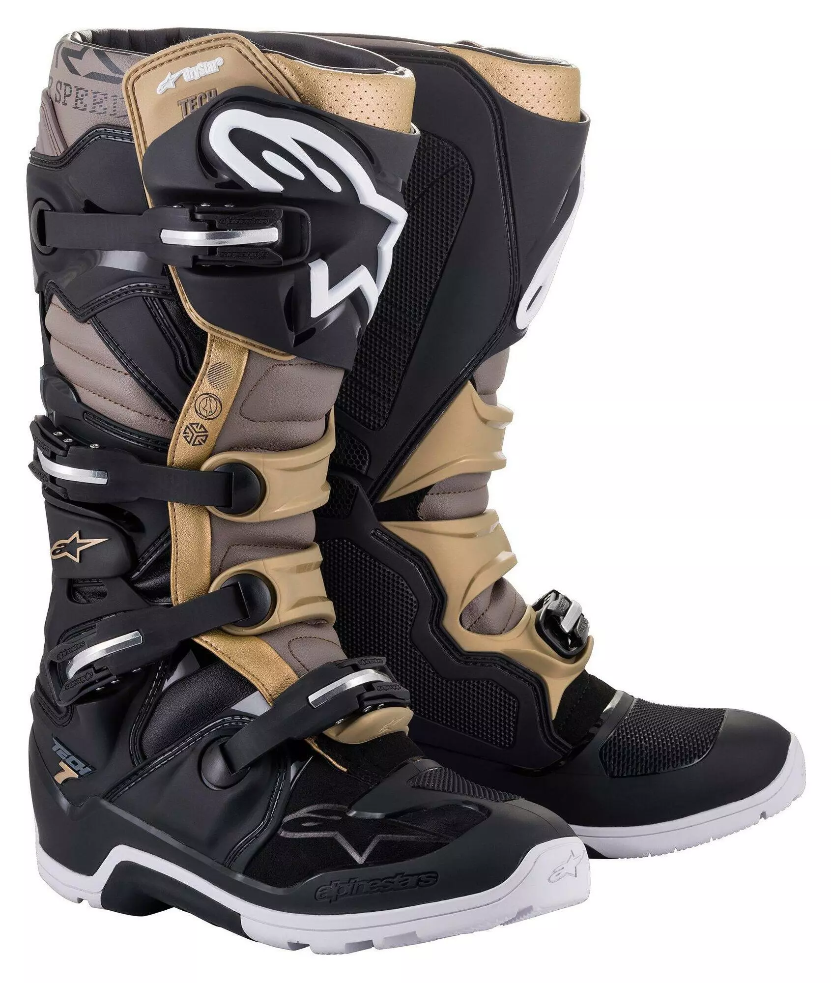 Dirt Bike Boots Alpinestars Tech 7 Enduro Drystar Boots Black/Grey/Gold / 12 [Open Box]