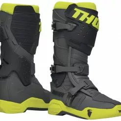 Dirt Bike Boots Thor Radial MX Boots -Throtlynx Sales Store thor radial mx boots grey flo yellow scaled